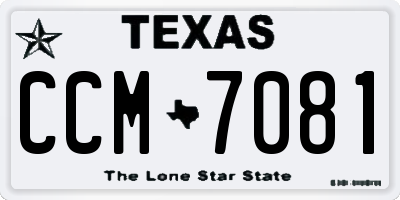 TX license plate CCM7081