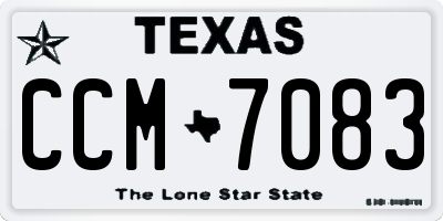 TX license plate CCM7083