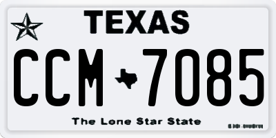 TX license plate CCM7085