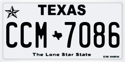 TX license plate CCM7086