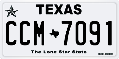 TX license plate CCM7091
