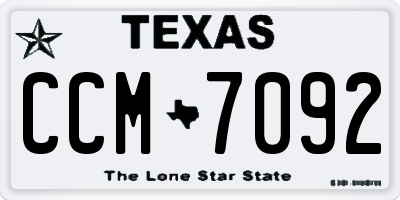 TX license plate CCM7092