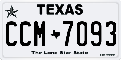 TX license plate CCM7093