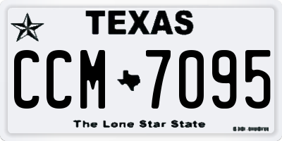 TX license plate CCM7095