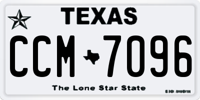 TX license plate CCM7096