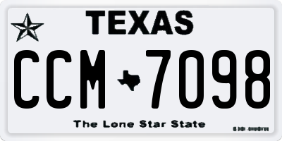 TX license plate CCM7098
