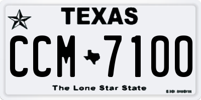 TX license plate CCM7100