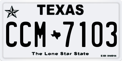 TX license plate CCM7103