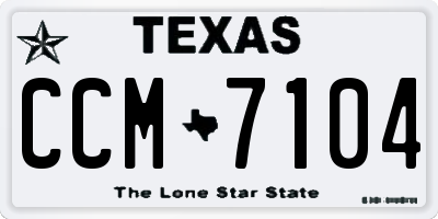 TX license plate CCM7104