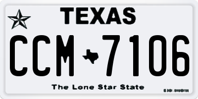 TX license plate CCM7106