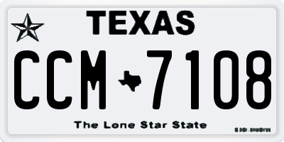 TX license plate CCM7108