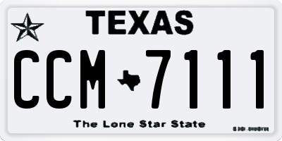 TX license plate CCM7111