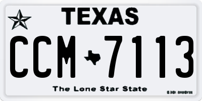 TX license plate CCM7113