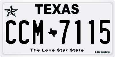 TX license plate CCM7115