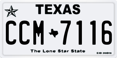 TX license plate CCM7116