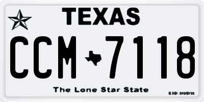 TX license plate CCM7118