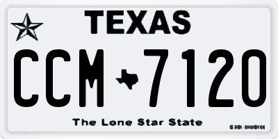 TX license plate CCM7120