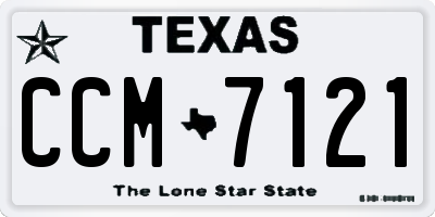 TX license plate CCM7121