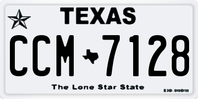 TX license plate CCM7128