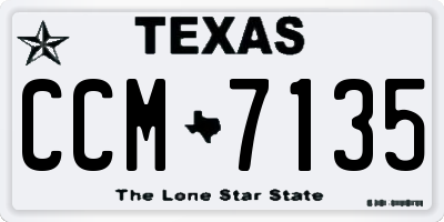TX license plate CCM7135