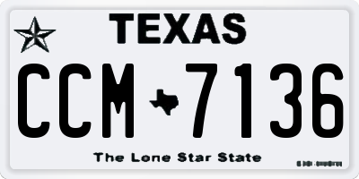 TX license plate CCM7136