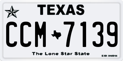 TX license plate CCM7139