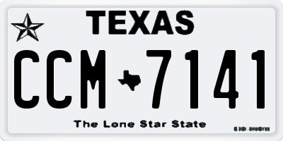 TX license plate CCM7141