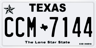 TX license plate CCM7144