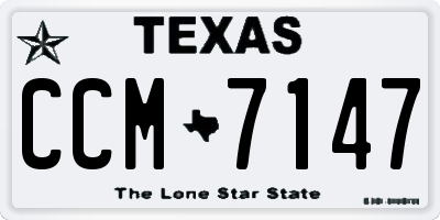 TX license plate CCM7147