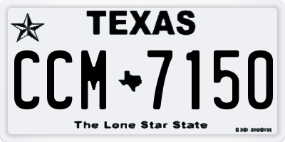 TX license plate CCM7150