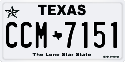 TX license plate CCM7151