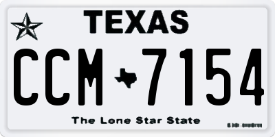 TX license plate CCM7154