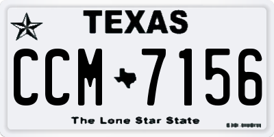 TX license plate CCM7156