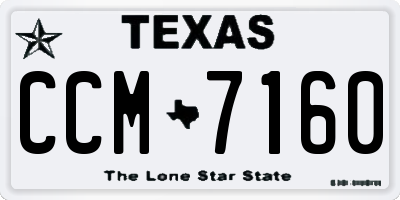 TX license plate CCM7160