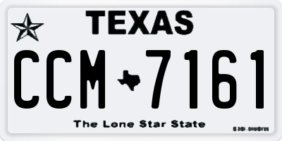 TX license plate CCM7161
