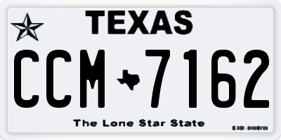 TX license plate CCM7162