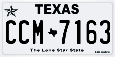 TX license plate CCM7163