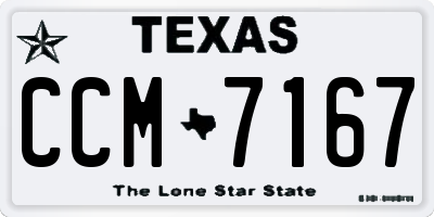TX license plate CCM7167