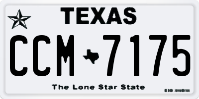 TX license plate CCM7175