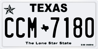 TX license plate CCM7180