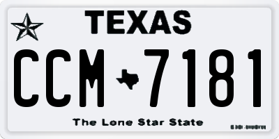 TX license plate CCM7181