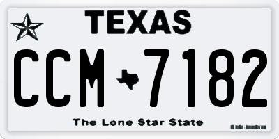 TX license plate CCM7182