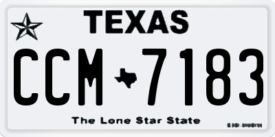 TX license plate CCM7183