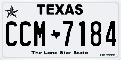 TX license plate CCM7184