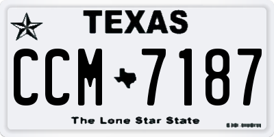 TX license plate CCM7187