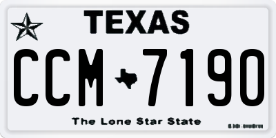 TX license plate CCM7190