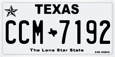 TX license plate CCM7192