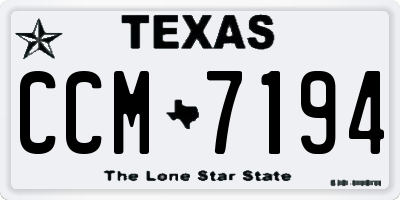 TX license plate CCM7194