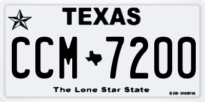 TX license plate CCM7200