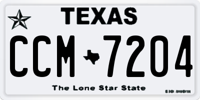 TX license plate CCM7204